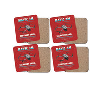 Thumbnail for DJI Mavic 3 Multispectral design on red 4 pieces set coaster