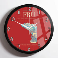 Thumbnail for Manas International Airport (FRU) design on red framed wall clock