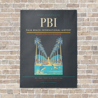 Thumbnail for Palm Beach International Airport PBI vertical canvas print - no frame - gray background