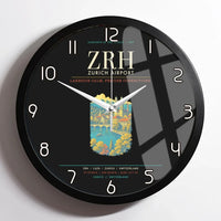 Thumbnail for Zurich Airport ZRH Wall-Clock Framed - Black