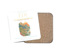 Thumbnail for Edinburgh Airport EDI - Firth Stone Heather Crest Coaster 1-Piece - White