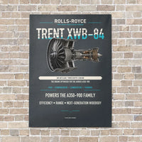 Thumbnail for TRENT XWB-84 vertical canvas print - no frame - gray background