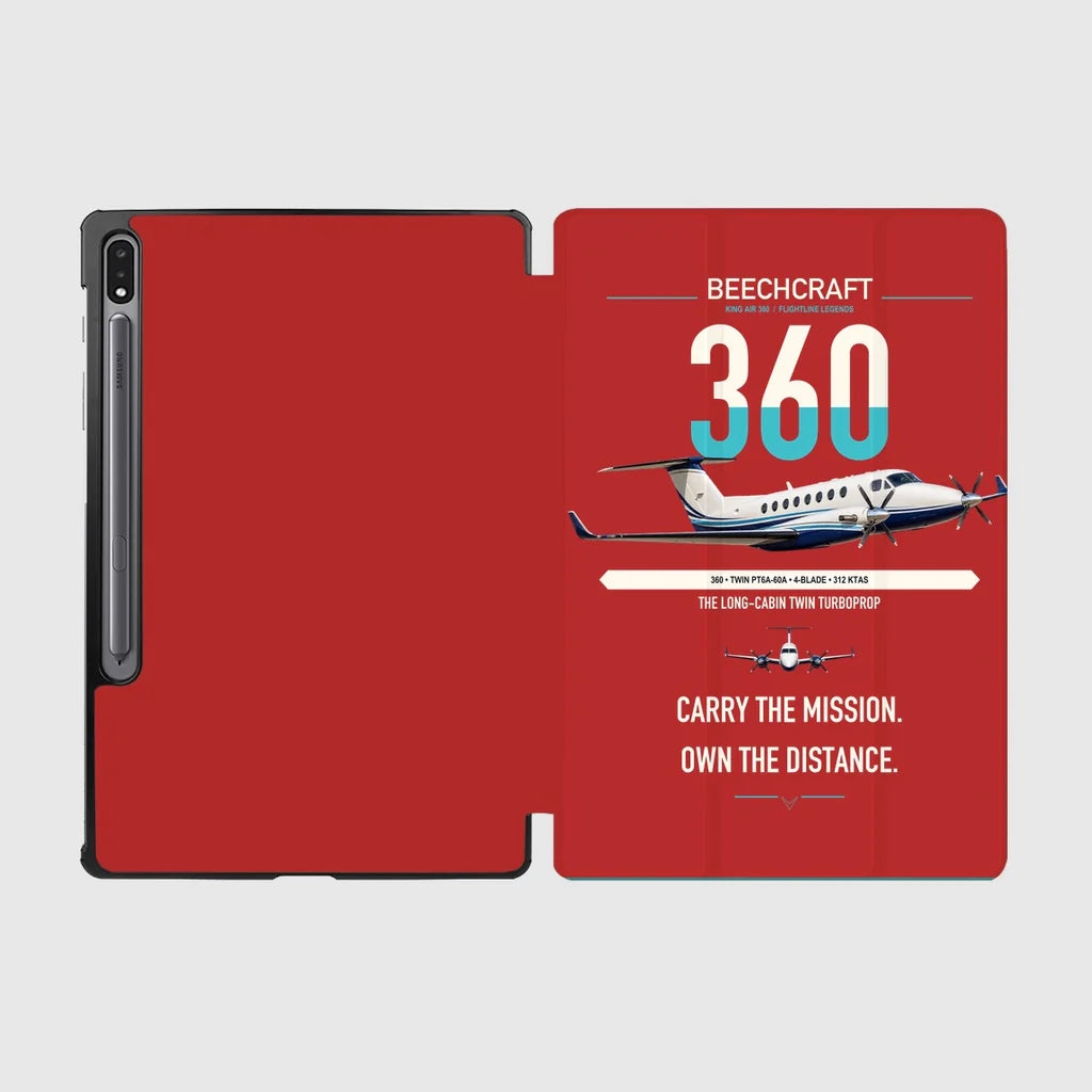 Beechcraft King Air 360 design on red samsung tablet tablet case