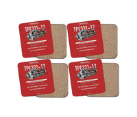 Thumbnail for TPE331-12 design on red 4 pieces set coaster