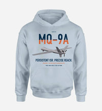 Thumbnail for MQ-9A Reaper design on light blue double-side hoodie, single-side print