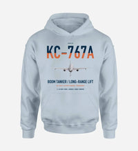 Thumbnail for Boeing KC-767A design on light blue double-side hoodie, single-side print