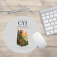 Thumbnail for Chiayi Airport (CYI) design on light gray round mouse pad