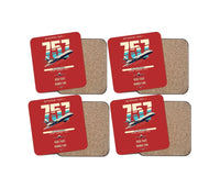 Thumbnail for Boeing 757-200 design on red 4 pieces set coaster