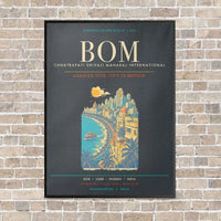 Thumbnail for Chhatrapati Shivaji Maharaj International Airport Mumbai BOM - Canvas Framed - Gray