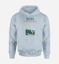 Thumbnail for Redding Regional Airport (RDD) design on light blue hoodie single-side print