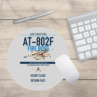 Thumbnail for Air Tractor AT-802F Fire Boss design on light gray round mouse pad