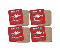 Thumbnail for DJI Mini 2 SE design on red 4 pieces set coaster