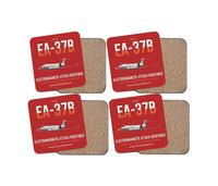 Thumbnail for EA-37B Compass Call design on red 4 pieces set coaster