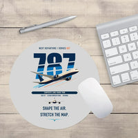 Thumbnail for Boeing 787-9 Dreamliner design on light gray round mouse pad