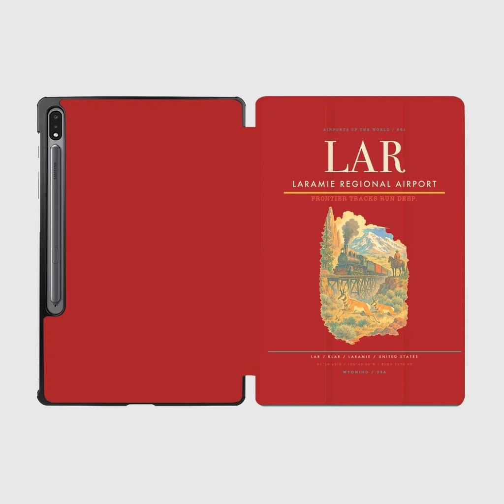 Laramie Regional Airport (LAR) design on red samsung tablet tablet case