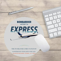 Thumbnail for Bombardier Global Express design on light gray round mouse pad