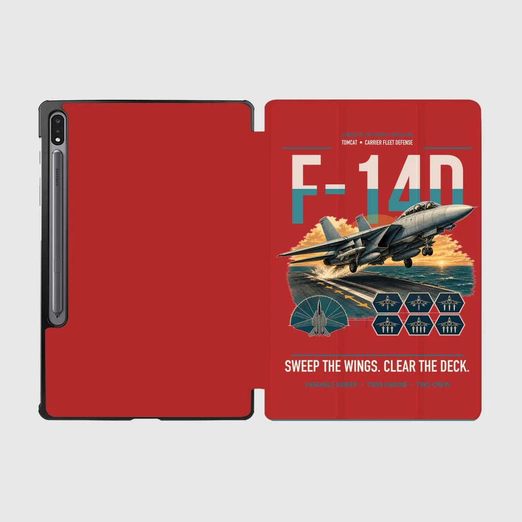 F-14D Tomcat design on red samsung tablet tablet case