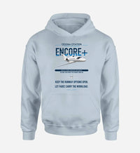 Thumbnail for Cessna Citation Encore+ design on light blue double-side hoodie, single-side print