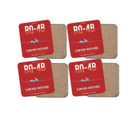 Thumbnail for RQ-4B Global Hawk design on red 4 pieces set coaster