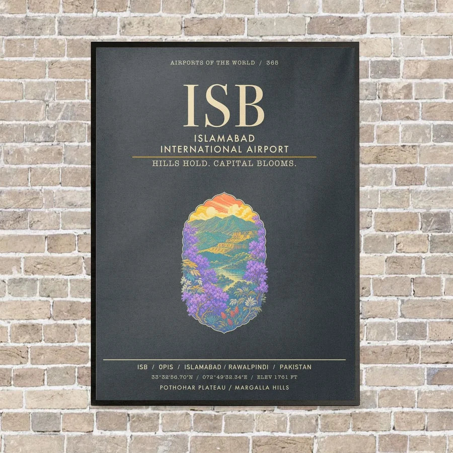 Islamabad International Airport ISB - Canvas Framed - Gray