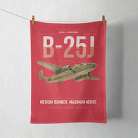 Thumbnail for B-25J Mitchell design on red towel