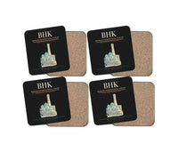 Thumbnail for Bukhara International Airport BHK Coaster 4-Pieces-Set - Black