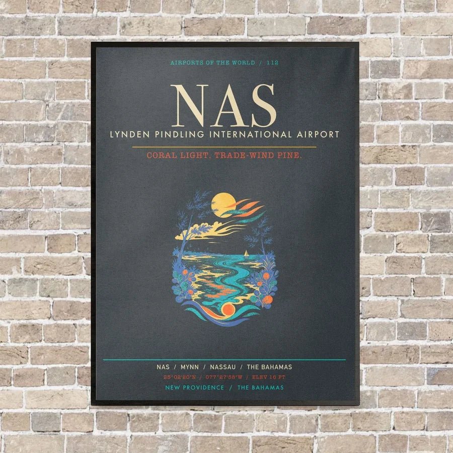 Lynden Pindling International Airport Nassau NAS - Canvas Framed - Gray