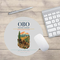 Thumbnail for Obihiro Airport (OBO) design on light gray round mouse pad