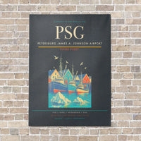 Thumbnail for Petersburg James A. Johnson Airport PSG vertical canvas print - no frame - gray background