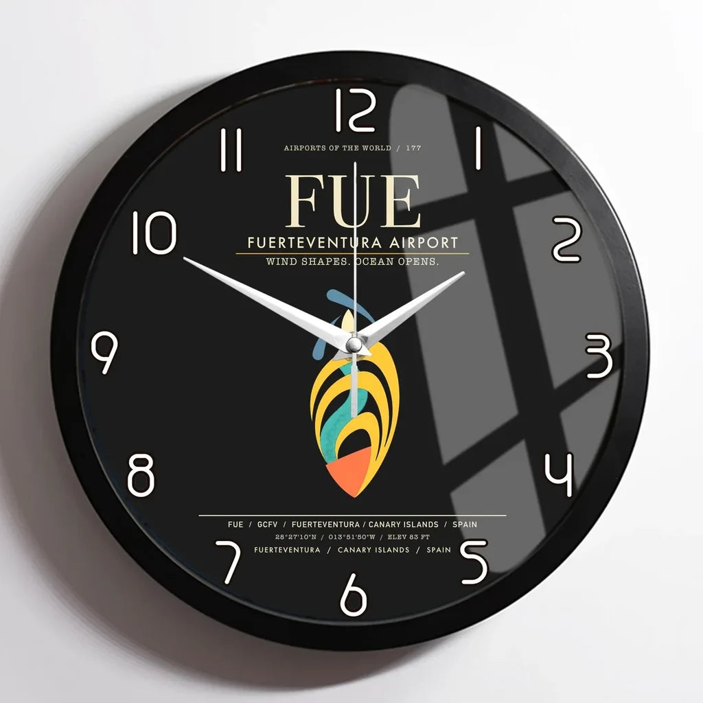 Fuerteventura Airport FUE Wall-Clock Framed - Black