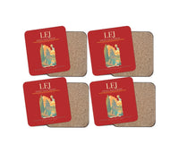 Thumbnail for Leipzig–Halle Airport (LEJ) design on red 4 pieces set coaster