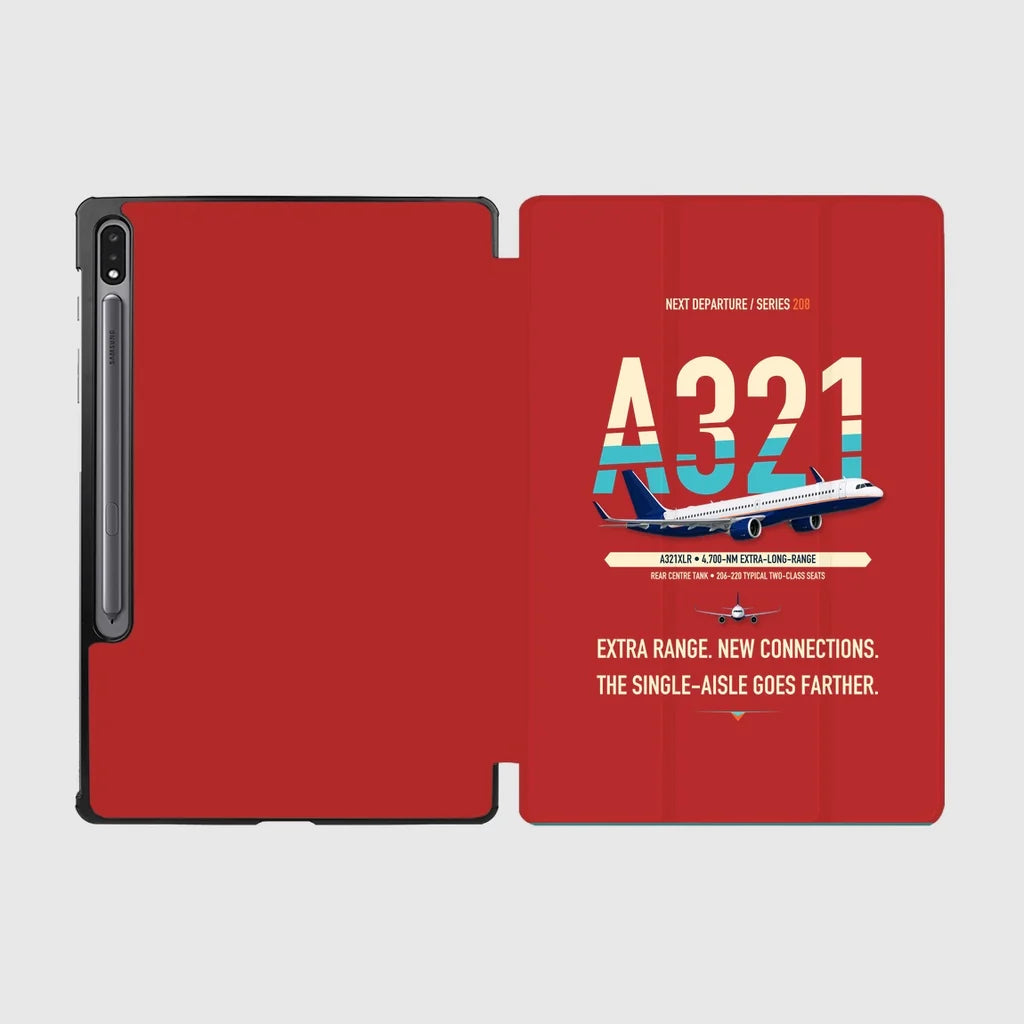 Airbus A321XLR design on red samsung tablet tablet case