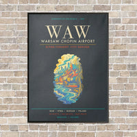 Thumbnail for Warsaw Chopin Airport WAW - Canvas Framed - Gray