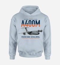 Thumbnail for Airbus A400M Atlas design on light blue double-side hoodie, single-side print