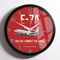 Thumbnail for E-7A Wedgetail design on red framed wall clock