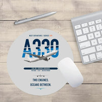 Thumbnail for Airbus A330-300 design on light gray round mouse pad