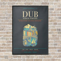 Thumbnail for Dublin Airport DUB - Canvas Framed - Gray