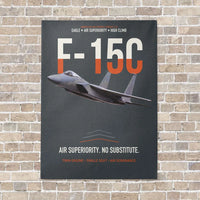 Thumbnail for F-15C Eagle Air Superiority No Substitute vertical canvas print - no frame - gray background