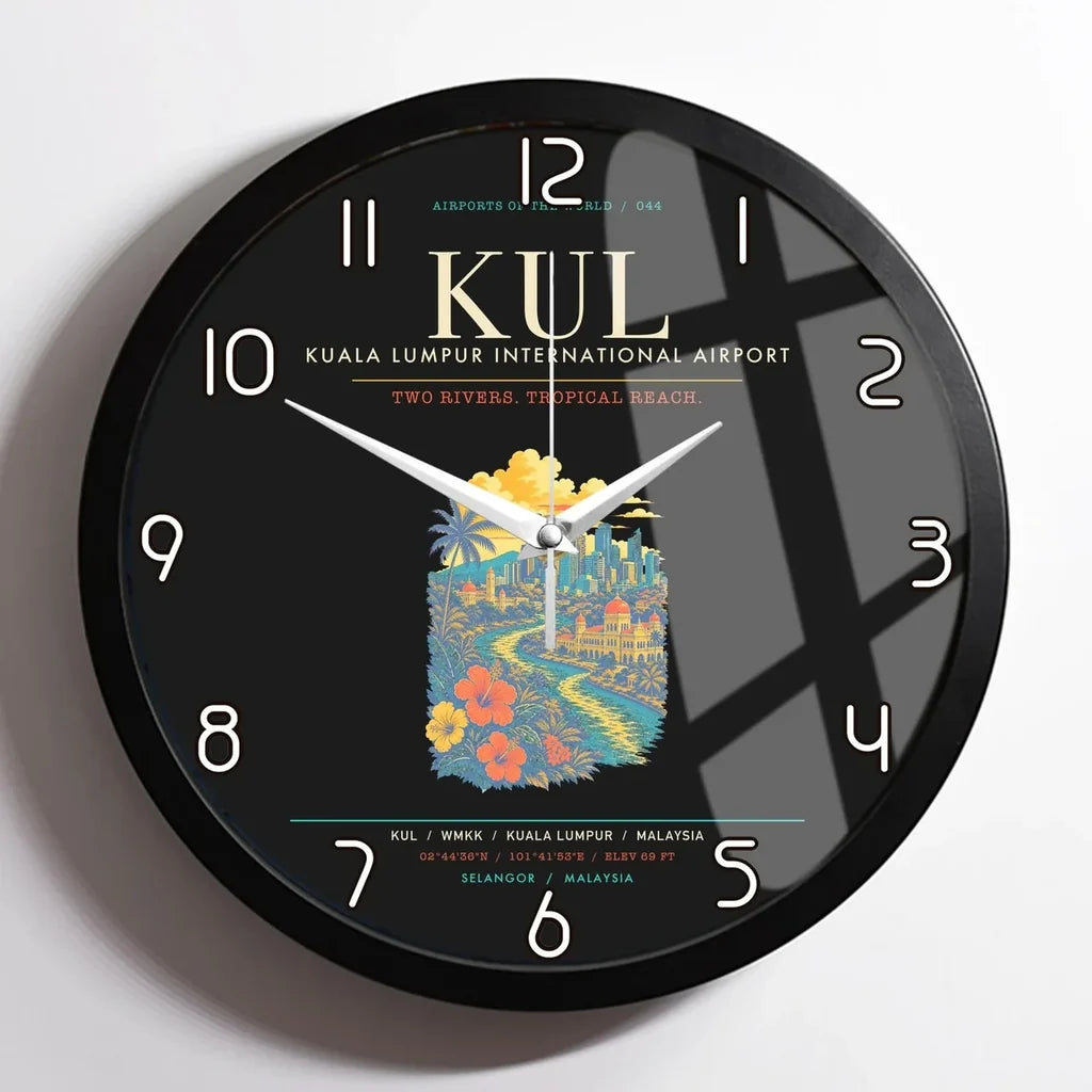 Kuala Lumpur International Airport KUL Wall-Clock Framed - Black