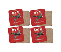 Thumbnail for Hawker Tempest Mk V design on red 4 pieces set coaster