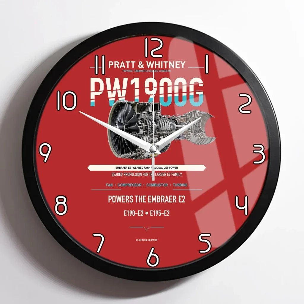 PW1900G design on red framed wall clock
