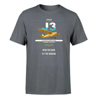 Thumbnail for Piper J-3 Cub design on gray t-shirt, single-side print