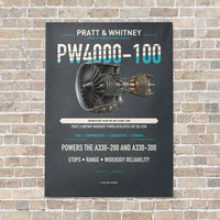Thumbnail for PW4000-100 vertical canvas print - no frame - gray background