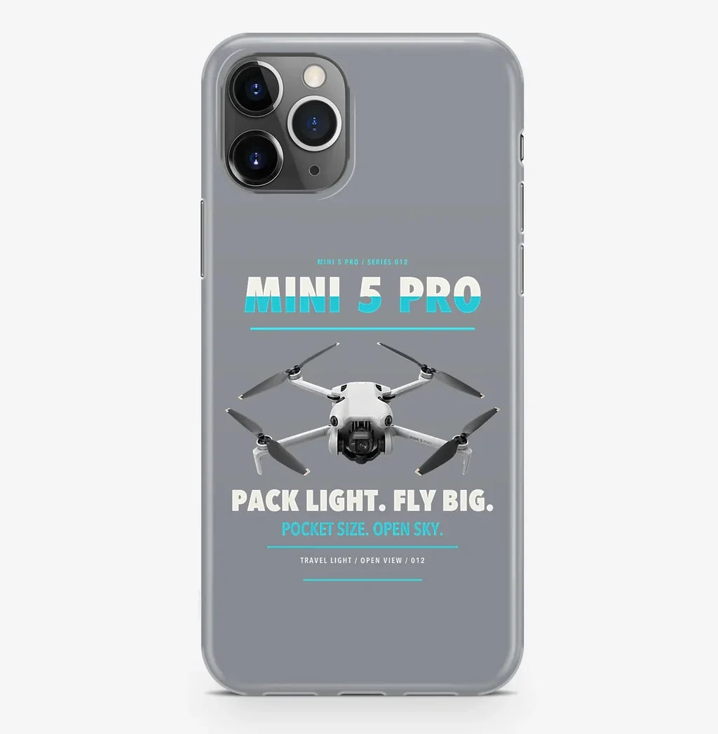 DJI Mini 5 Pro Case ProMax design on gray iphone case promax