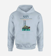 Thumbnail for Shreveport Regional Airport (SHV) design on light blue hoodie single-side print