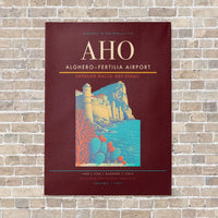 Thumbnail for Alghero–Fertilia Airport AHO - Canvas No Frame - Dark Red