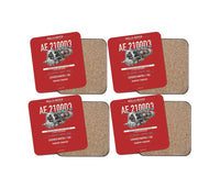 Thumbnail for AE 2100D3 design on red 4 pieces set coaster