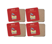 Thumbnail for Eastern Oregon Regional Airport (PDT) design on red 4 pieces set coaster