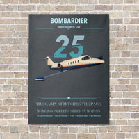 Thumbnail for Bombardier Learjet 25 vertical canvas print - no frame - gray background