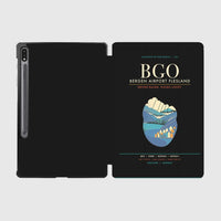 Thumbnail for Bergen Airport Flesland BGO - Seven-Rain Fjord Tapestry - Black